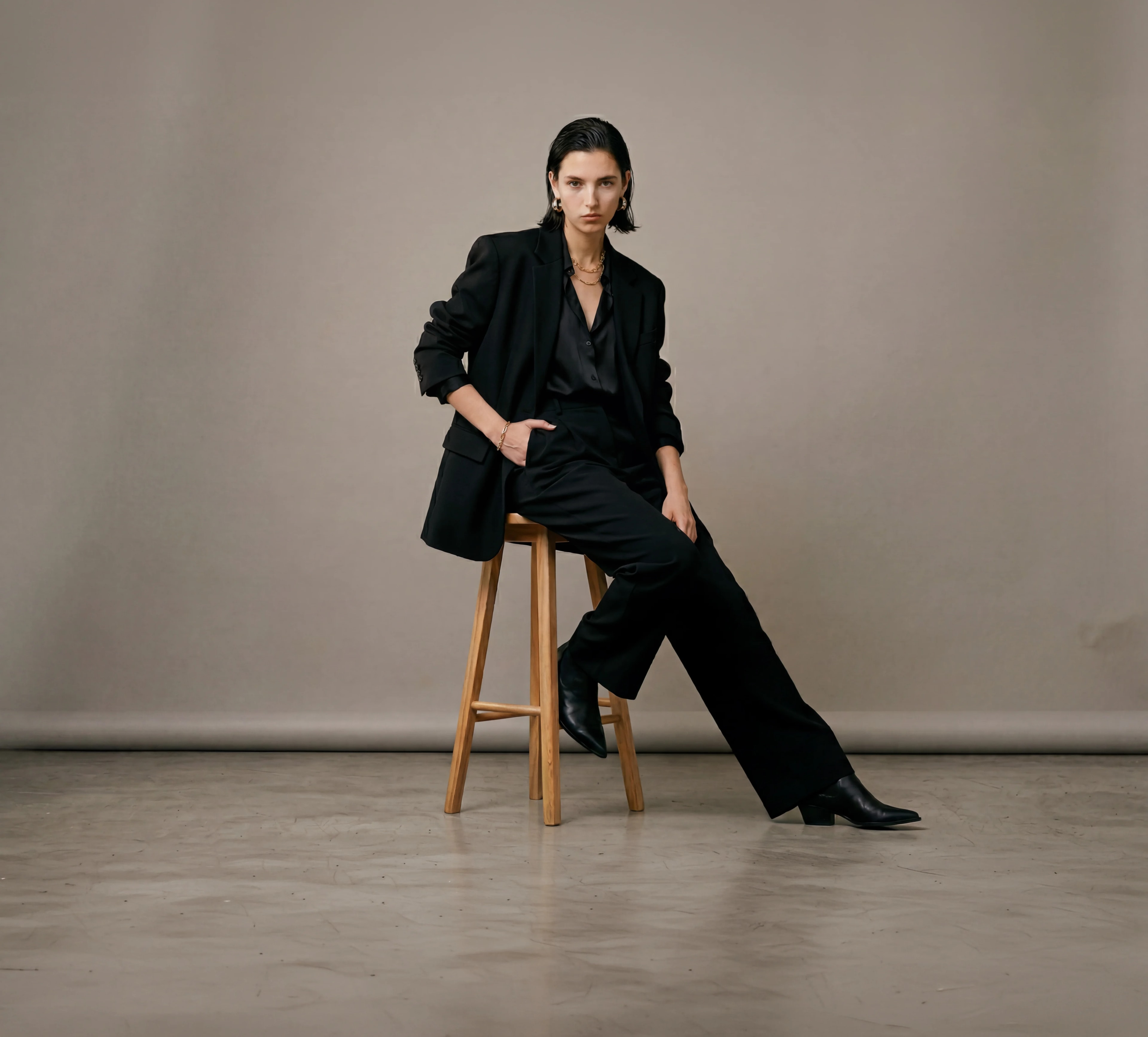 AI Shooting - Portrait auf Hocker